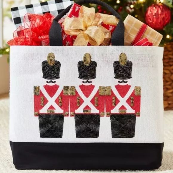 Sequin Nutcrackers Canvas Tote Bag NEW - Picture 3 of 4